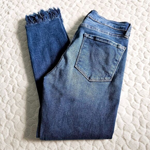 Frame Le Skinny De Jeanne fringe ankle jeans ripped denim distressed 27 4 - Picture 1 of 8